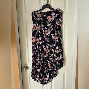 Maurices Black Floral Strapless Dress